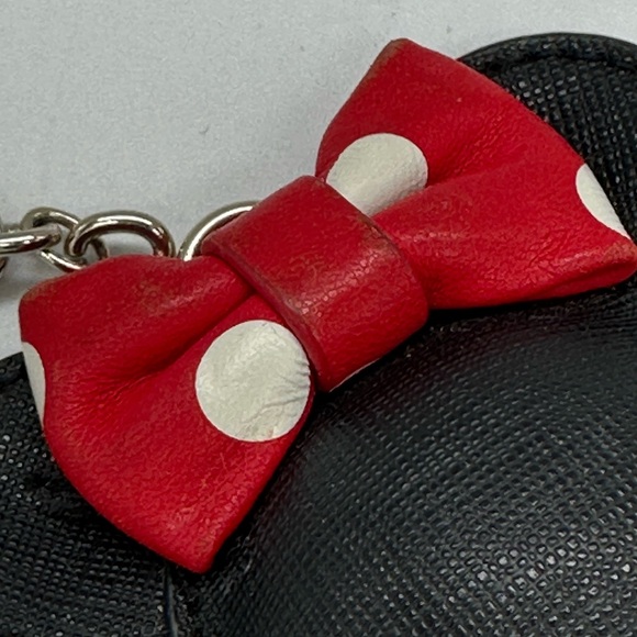 Kate Spade Disney Minnie Mouse Keychain Key Ring Mickey Ears Bow Bag Charm - Picture 3 of 4